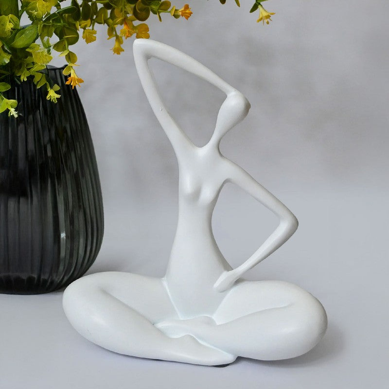 Meditative Pose Decorative Sculpture - White media 4