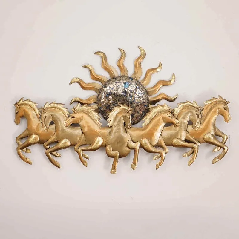 Gold Running Horses Iron Wall Accents media 3
