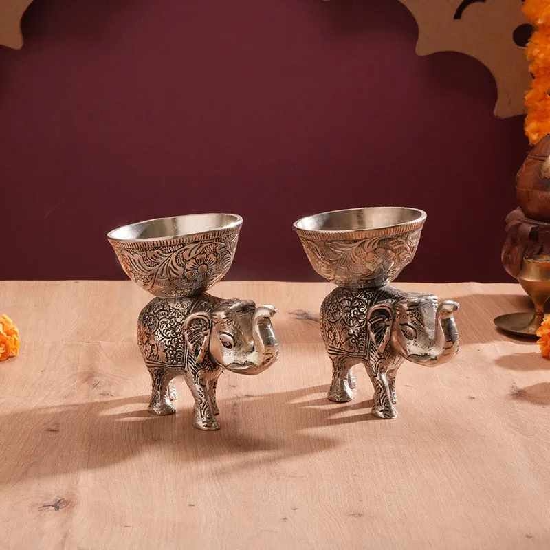 Ornate Haathi Accent Bowl - Set Of Two media 4