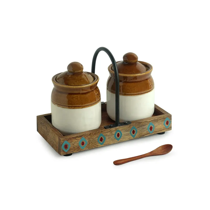 Achar Handglazed Ceramic Jar Set (225 ML) - Four Piece Set media 3