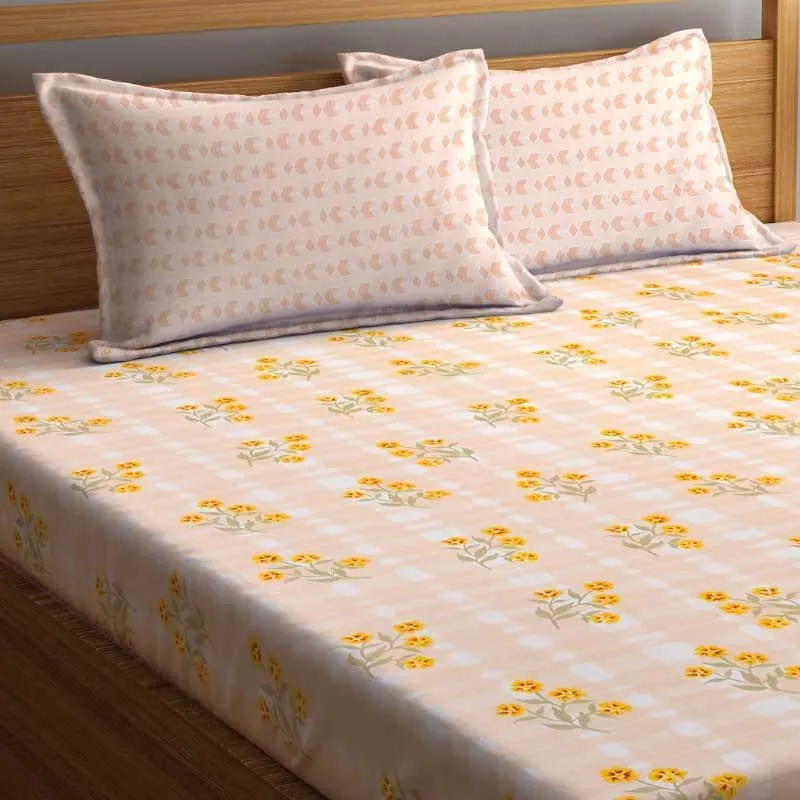 Slumbering Flora Fitted Microfiber Bedsheet - 300 GSM media 4