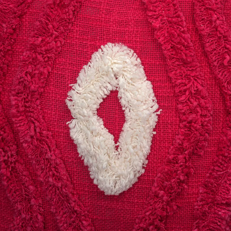 Brush Stitch Tufted Cushion Cover - Red media 6