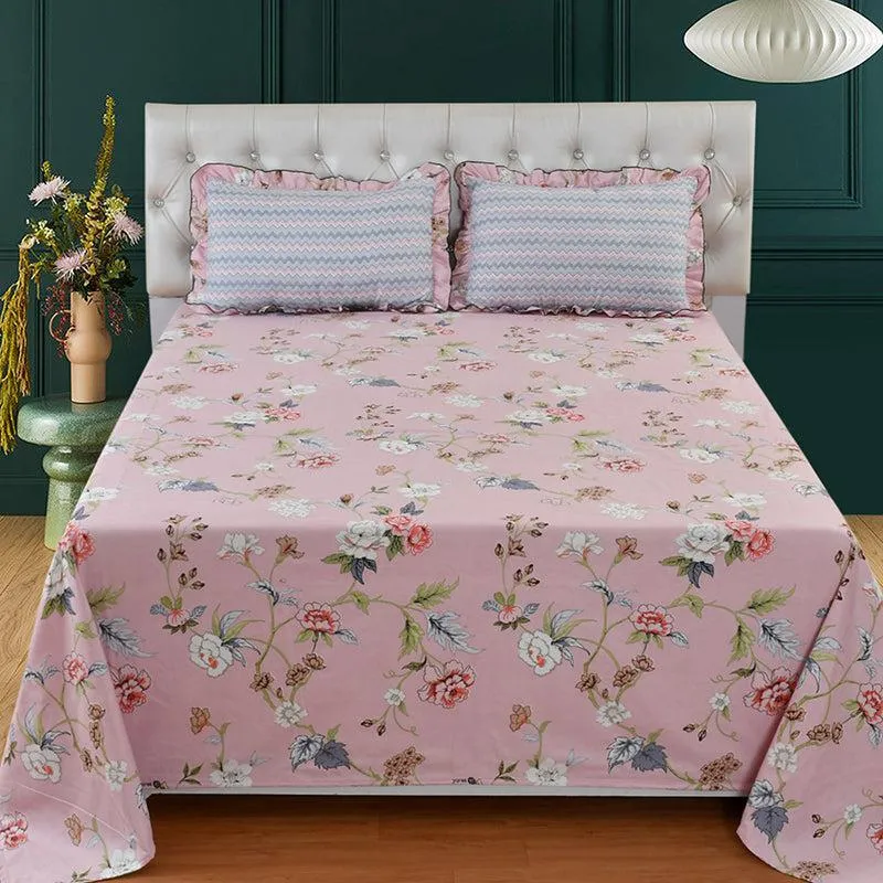 Indian Summer Floral Microfiber Bedsheet - 210 GSM media 3