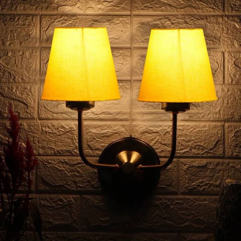 Lumoire Duo Cone Metal Wall Lamp - Gold,Yellow media 4