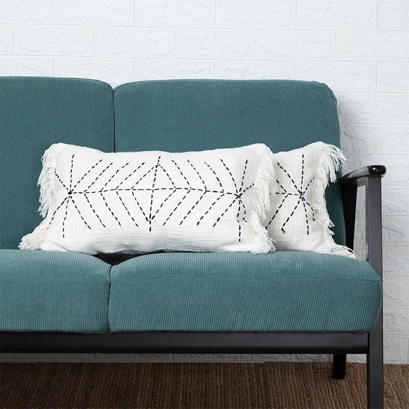 White Bordado Cushion Cover - Set Of Two media 2