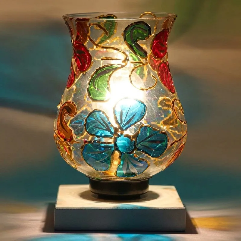 Luminae Mosaic Glass Table Lamp With Wooden Base - Multicolor media 7