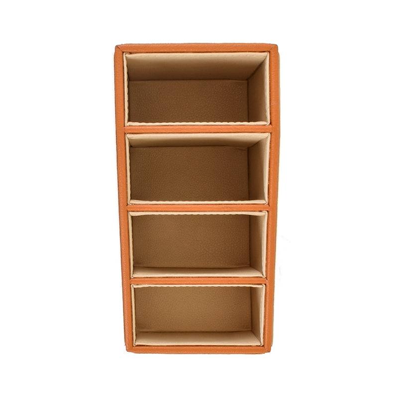Tisca Slant Faux Leather Desk Organizer - Beige media 7
