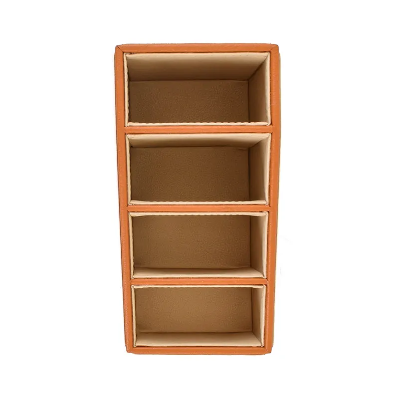 Tisca Slant Faux Leather Desk Organizer - Beige media 7