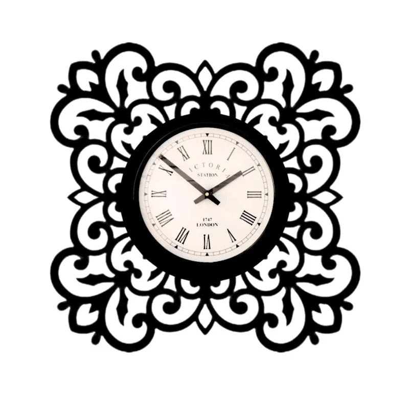 Orna Steel Analog Wall Clock - Black media 4