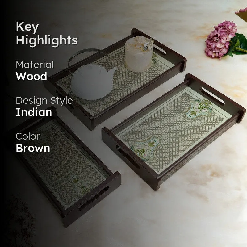 Maveno Wooden Serving Tray - Set Of Three media 2