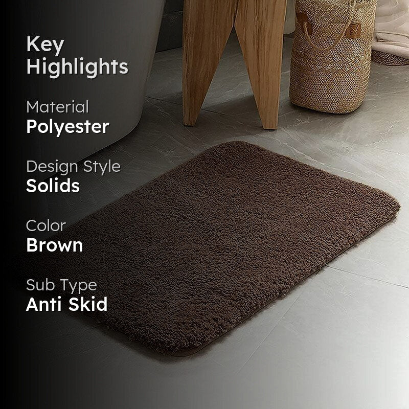 Nautica Cashmere Step Solid Anti-Skid Bath Mat - Brown media 2