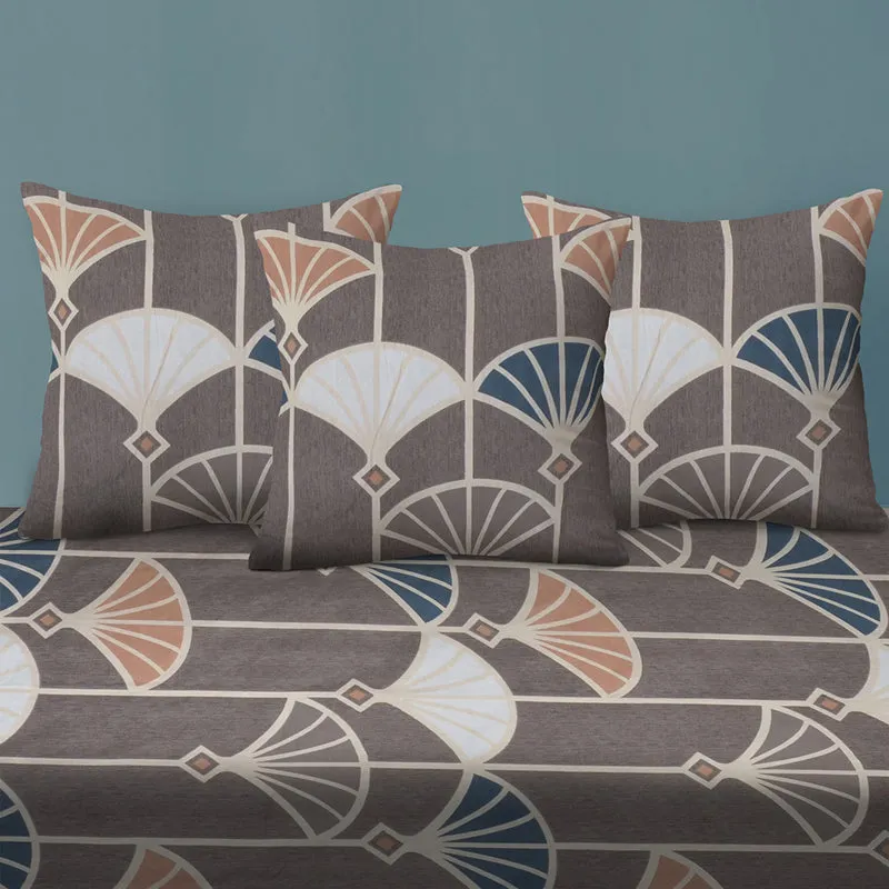 Earthy Motifs Diwan Set - Six Piece Set media 4