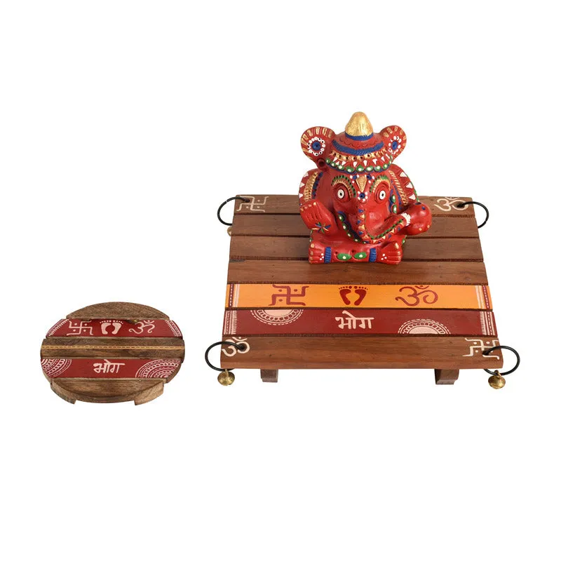 Shameem Pooja Chowki - Three Piece Set media 4