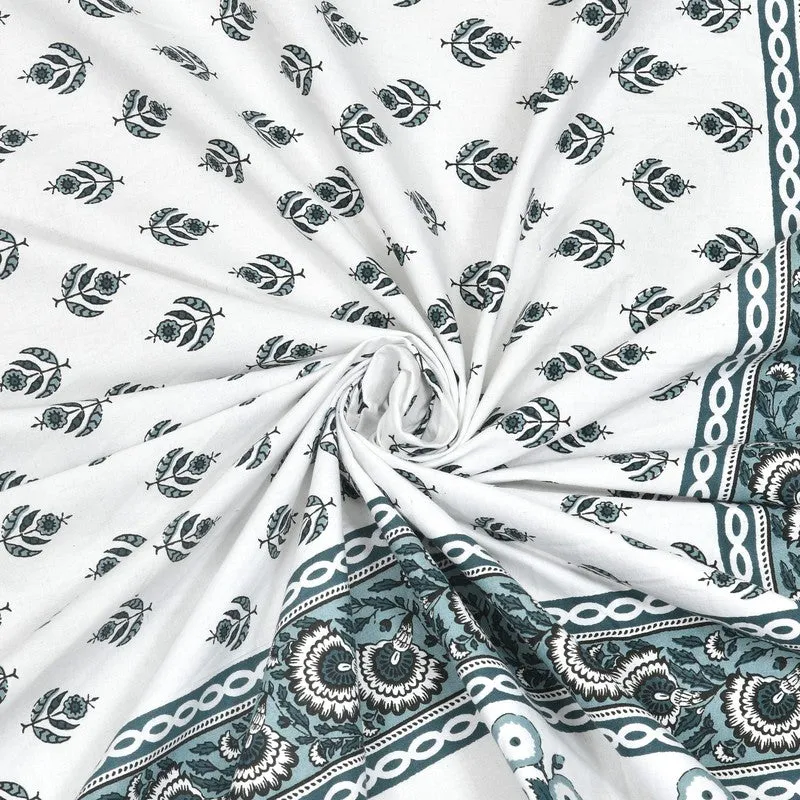 Nestva Cotton Bedsheet (White,Grey) - 240 TC media 5