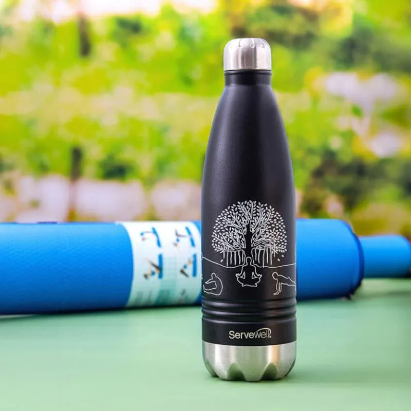 Zen Sip Hot & Cold Thermos Bottle (Black) - 1000 mL media 1