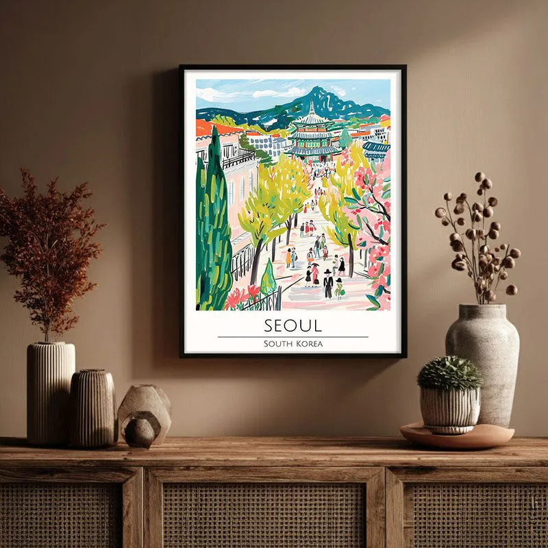 Vintage Seoul Framed Canvas Wall Painting media 3