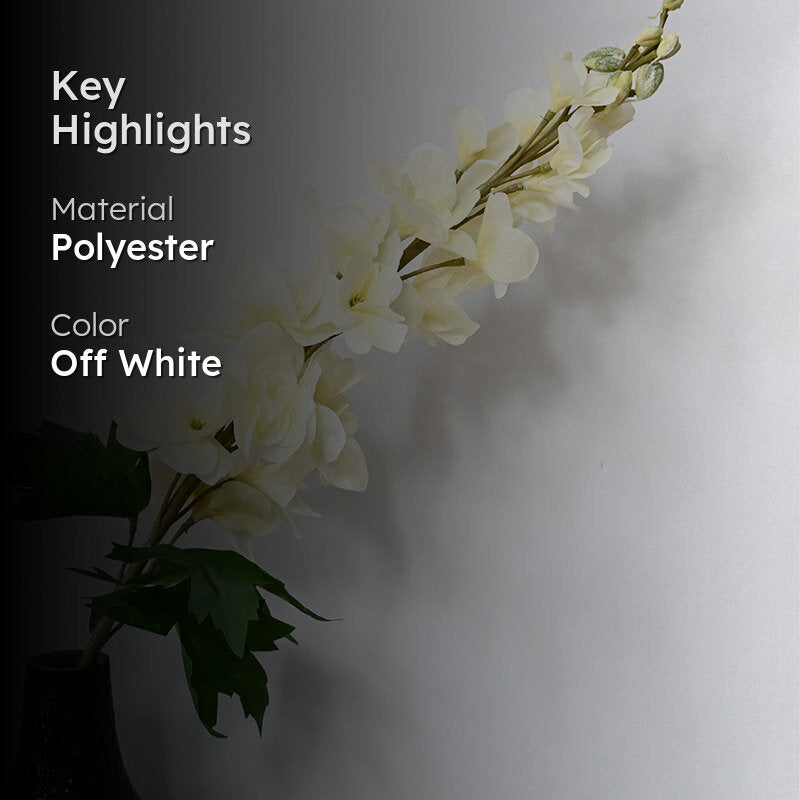 Solene Artificial Flower Stick - White media 2