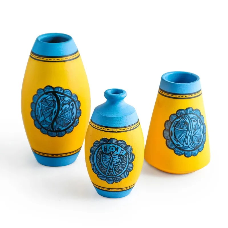 Madhubani Tales Vases - Set of 3 media 3