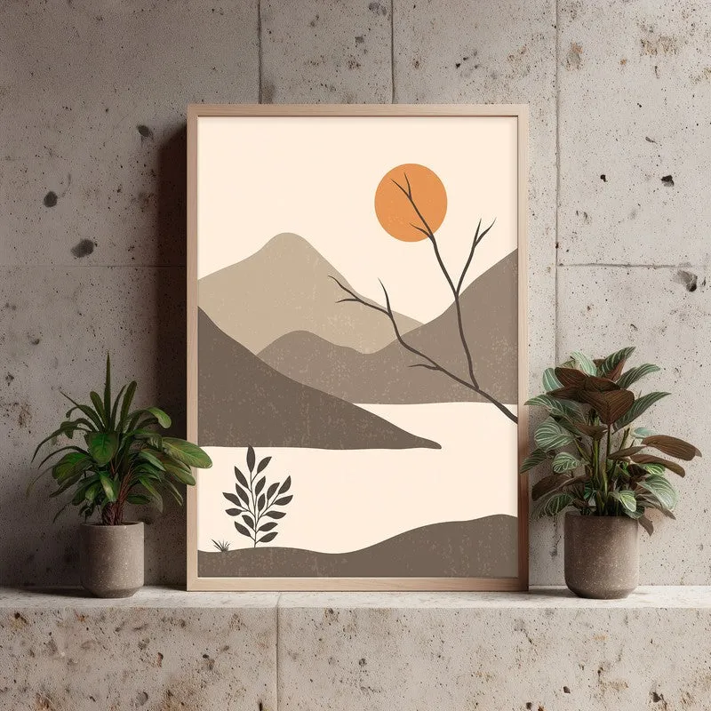 Whispering Graphite Archival Canvas Wall Art - Natural Brown Frame media 4