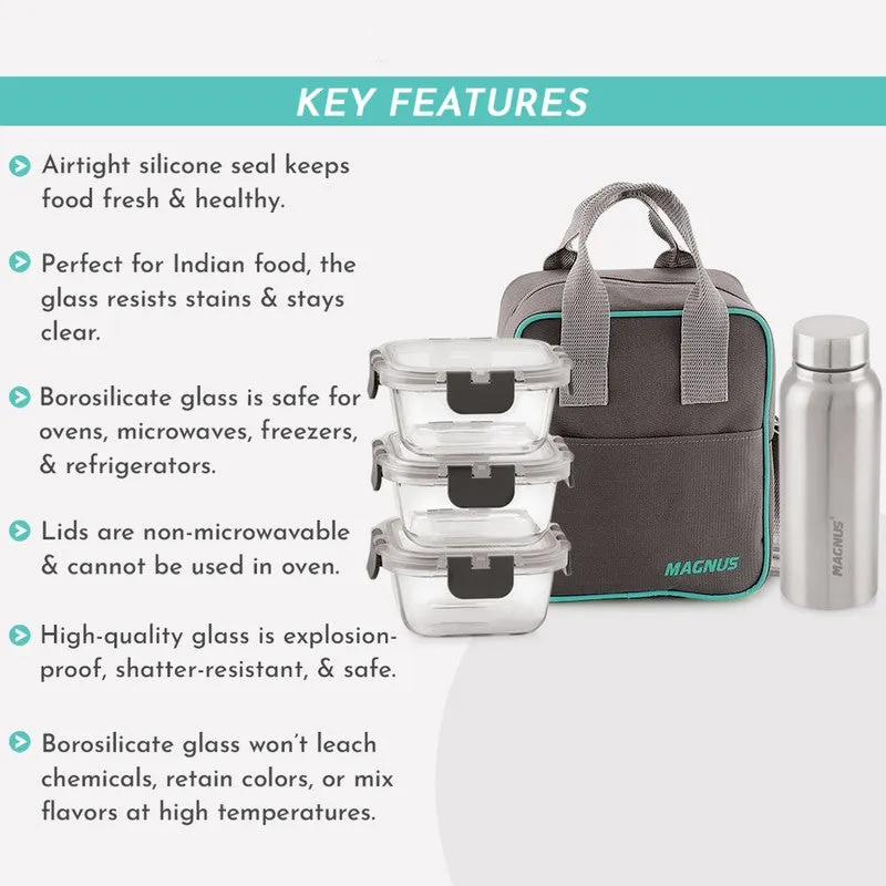 Belza Lunch Box with Bottle & Lunch Bag - Five Piece Set media 7