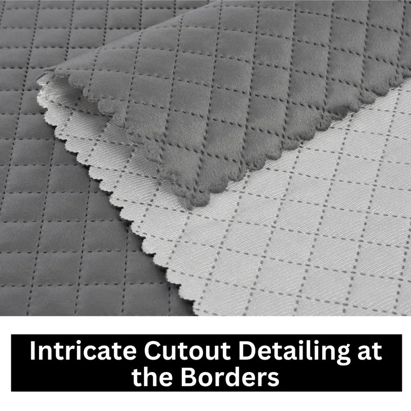 Osric Velvet Quilted Placemat (Grey) - Set Of Six media 5