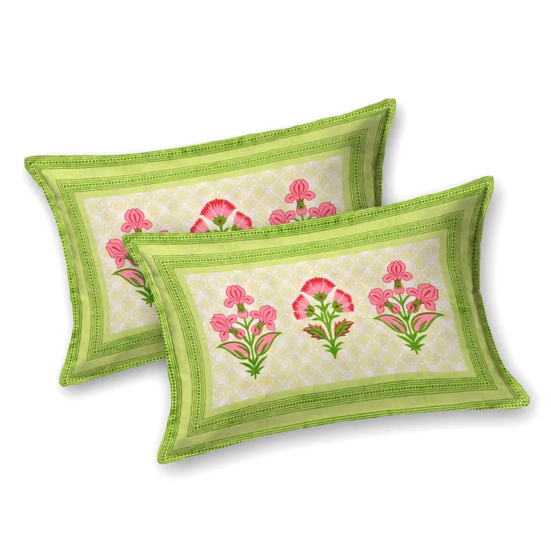 Rangrez Rosette Cotton Bedsheet (Green) - 180 TC media 6