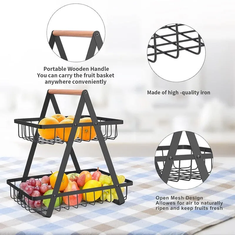 Fresh Stack Metal Fruit Basket - Black media 6