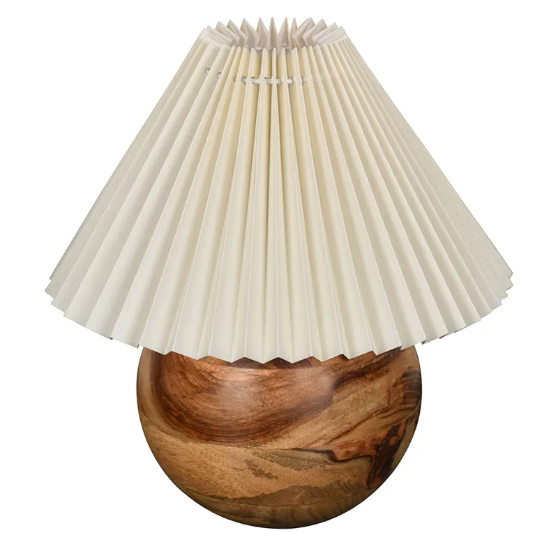 Lark Pleated Fabric Table Lamp - Beige,Brown media 4