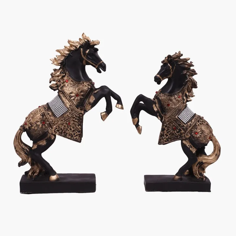Imperial Horse Polyresin Showpiece - Set Of Two media 3