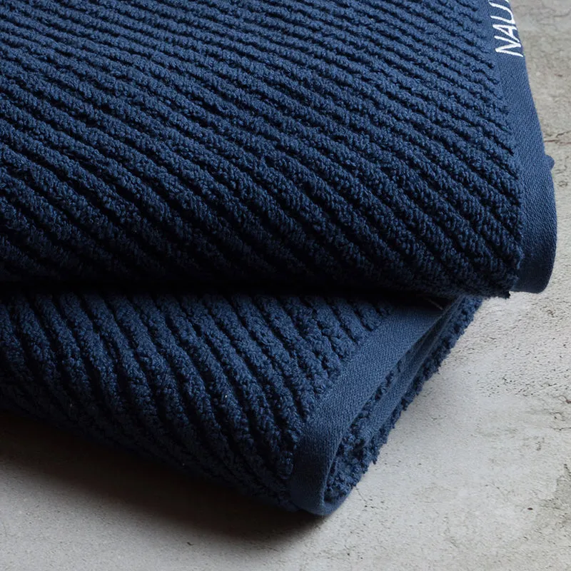 Nautica Riviera Soft Cotton Bath Towel (Navy Blue) - Set Of Two media 5