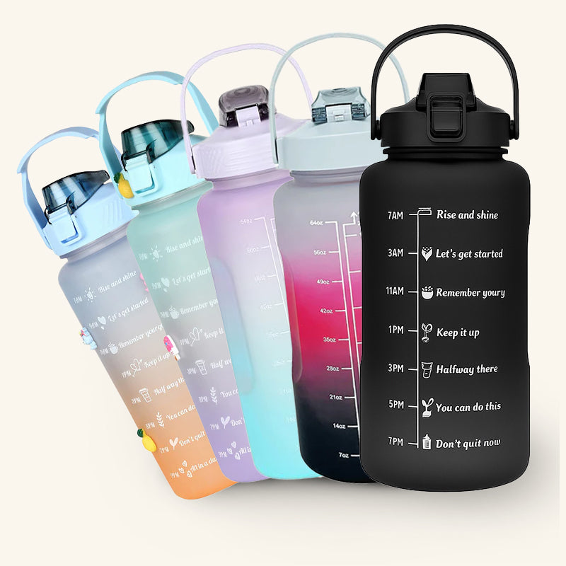 Ombre Sip Water Tumbler With Straw & Stickers (Blue,Purple) - 2 L media 11