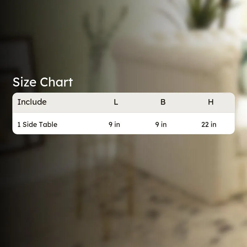 Marble Top Aluminum Side Table (Gold) - Large media 8
