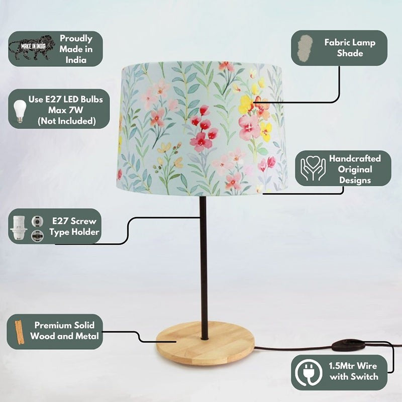 Mero Flora Handpainted Fabric Table Lamp - Multicolor media 3