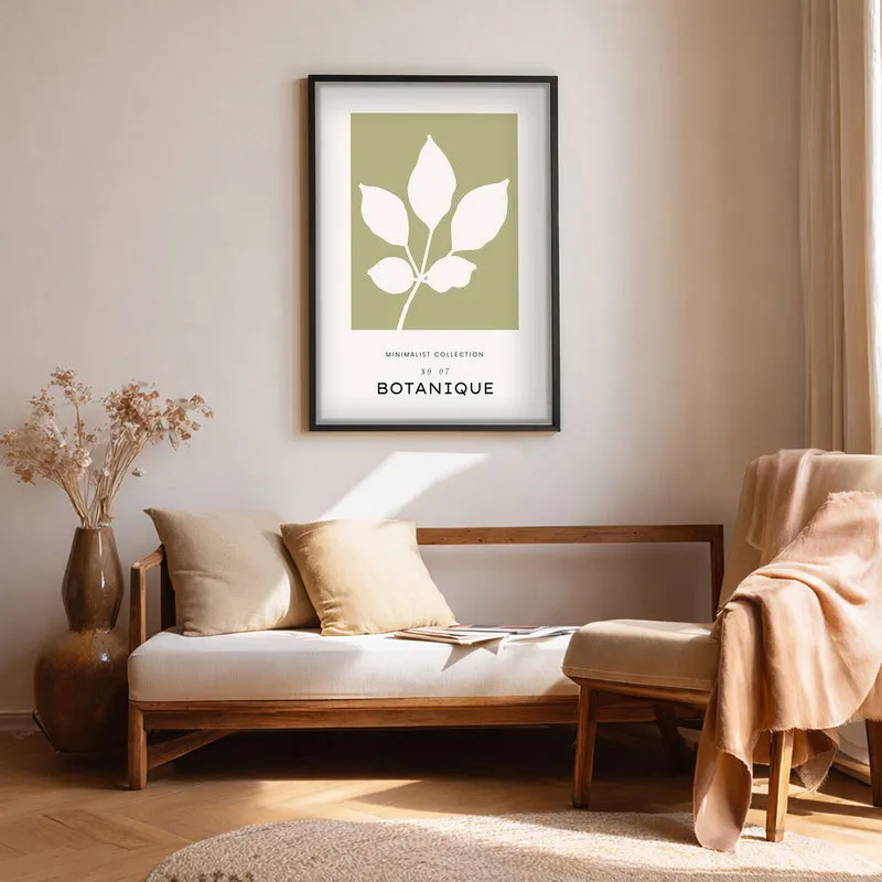 Serene Stem Canvas Wall Painting With Black Frame media 1