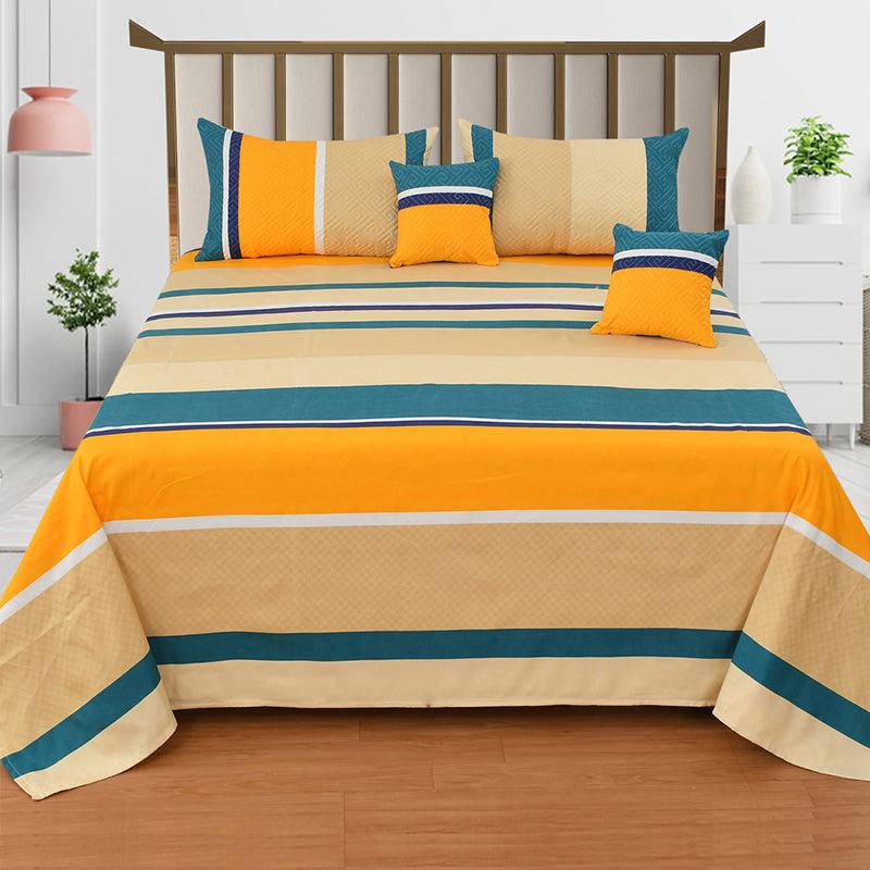 Strata Luxe Geometric Quilted Microfiber Bedding Set - Five Piece Set