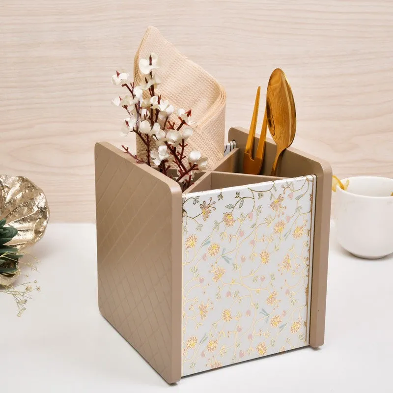 Compact Wooden Cutlery Stand media 1