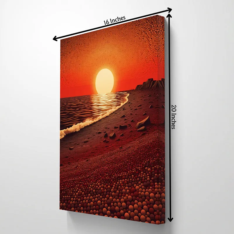 Sunset Waves Wall Painting media 5