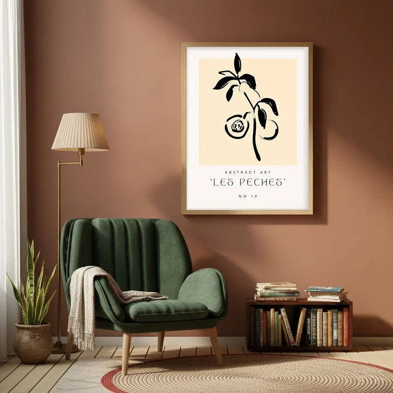 Stonefruit Canvas Wall Painting With Brown Frame media 1