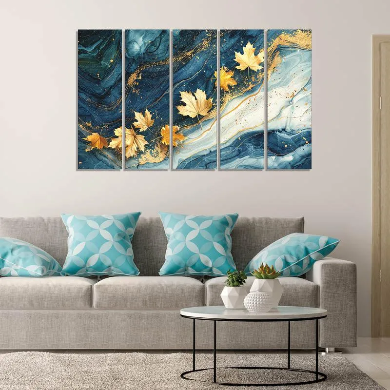 Autumn Clora Wall Painting - Set Of Five media 3