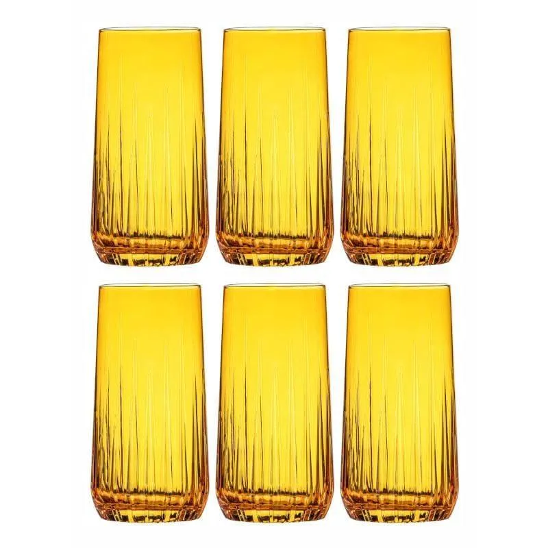 Pasabahce Aspen Glass Tumbler (Orange) (360 ml ) - Set Of Six media 4