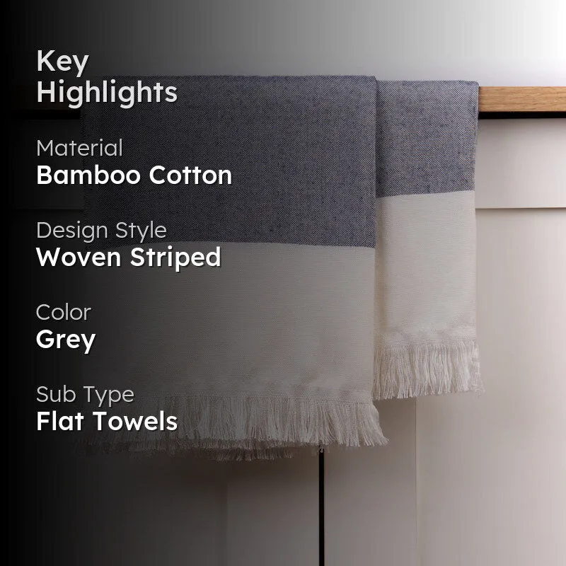 Prittle Pat Bamboo Cotton Bath Towel - Grey media 2
