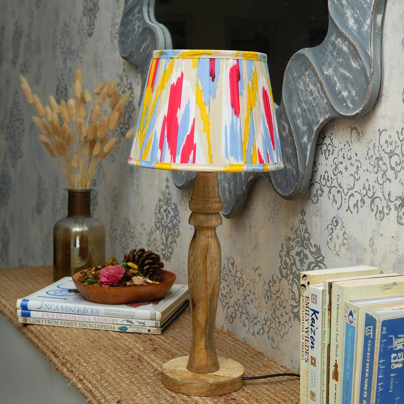 Aurora Canvas Wooden Base Cotton Table Lamp - Multicolor media 3