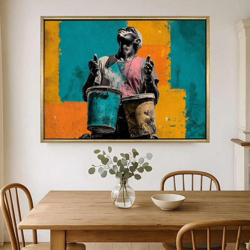 Graffiti Groove Canvas Wall Painting With Frame