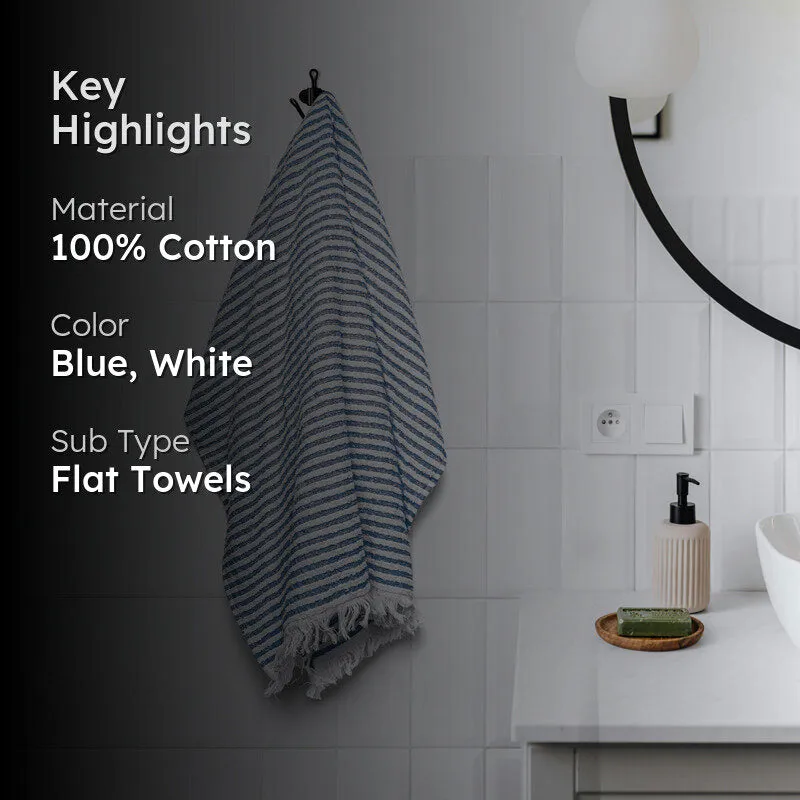 Micro Cotton LuxeDry Striped Comfort Bath Towel - Blue & White media 2