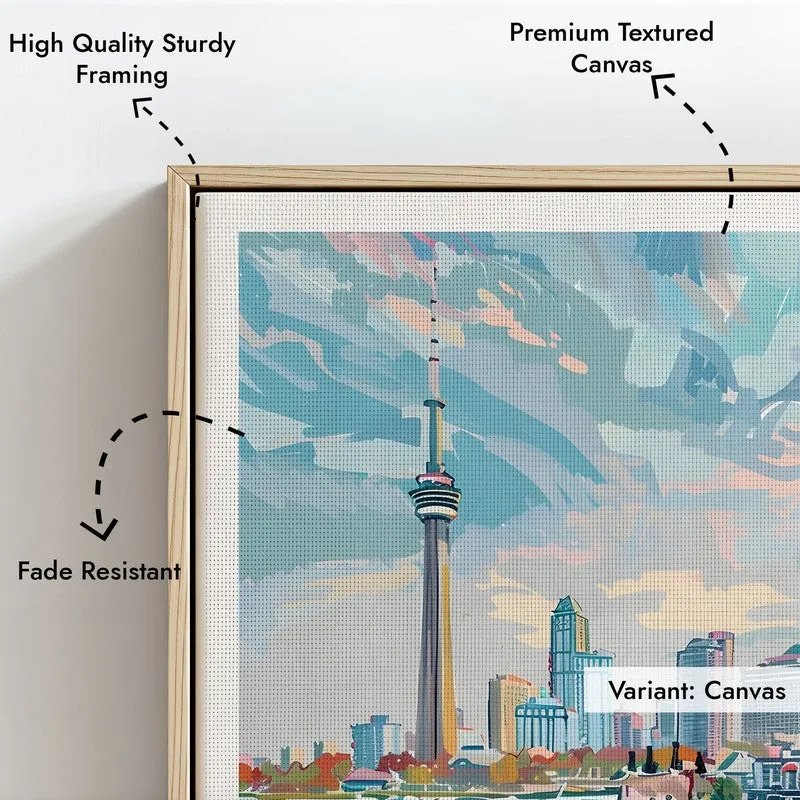 Vintage Ontario Framed Canvas Archival Canvas Wall Painting - Natural Brown Frame media 6