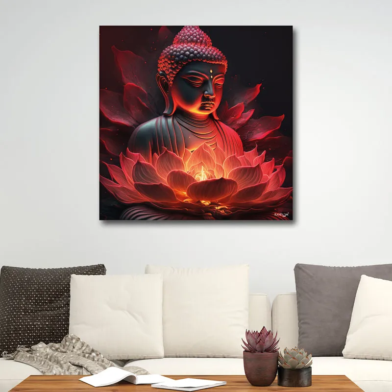 Buddha Glow Wall Painting media 1