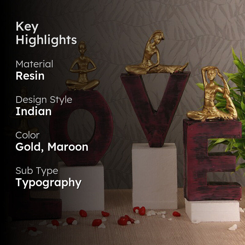 Love & Yoga Resin Showpiece media 2