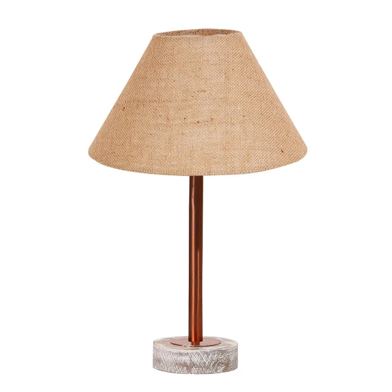 Sienna II Rodin Wooden Table Lamp - Beige,Copper,White media 4