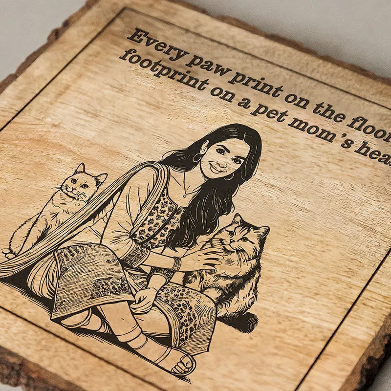 A Pet Mom's Heart Wood Showpiece - Square media 4
