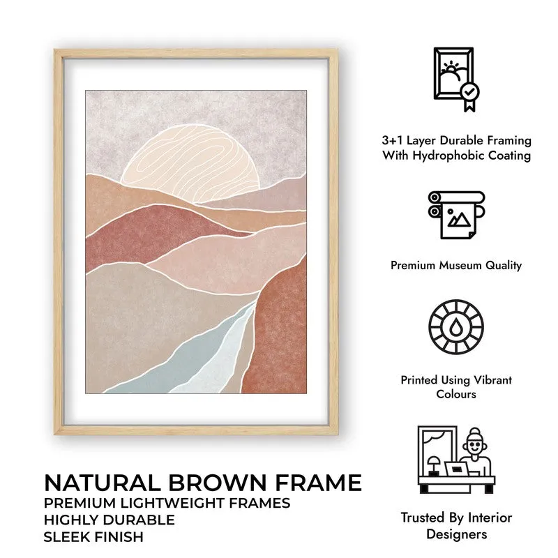 Celestial Ridge Canvas Wall Painting With Brown Frame media 10